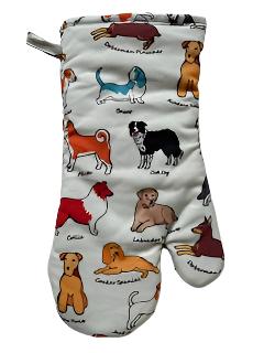 Oven Mitt - Dogs with Names - Cream 