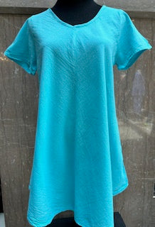 Top Pullover 1/4 Sleeve Teal Women's L1611 