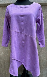 Top Pullover 1 Pocket 3/4 Sleeve Purple Women's L-0037 