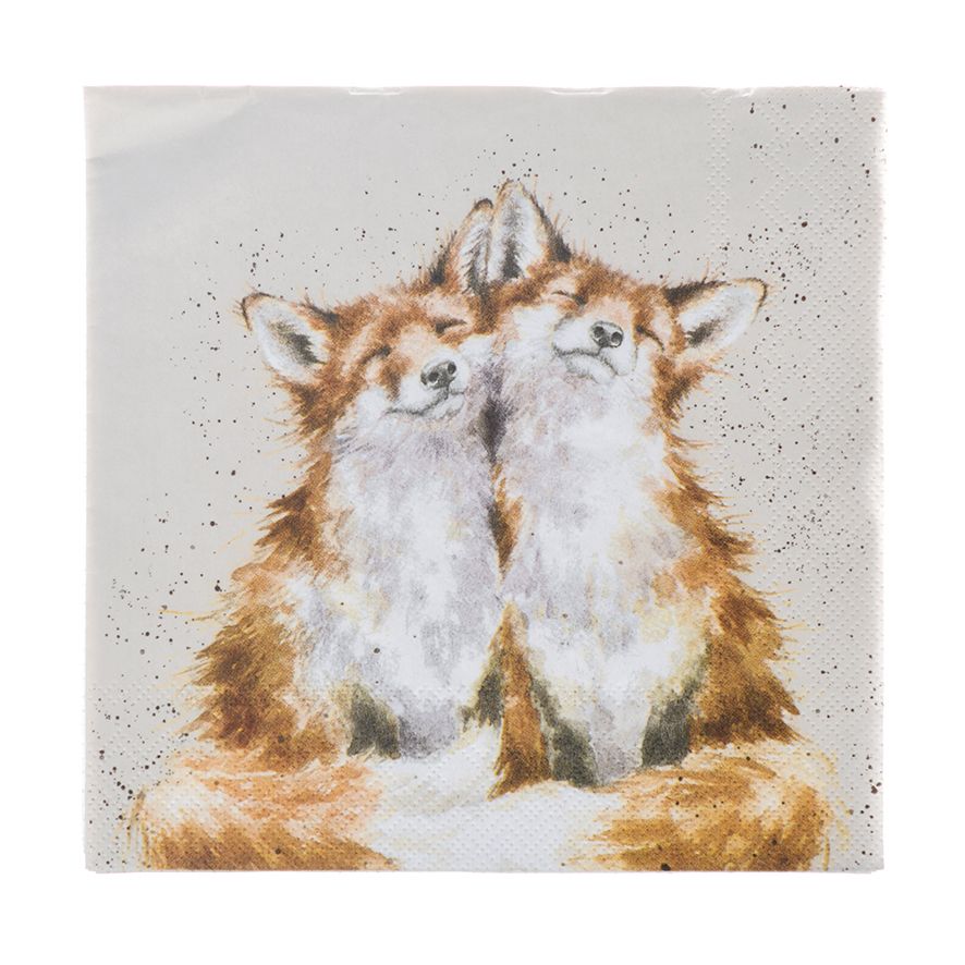 Paper Cocktail Napkin-Contentment Fox's-k026-6.5x6.5" 