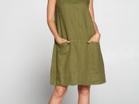 Dress Short Sleeveless 2 Pocket Olive Women's Pld2233 