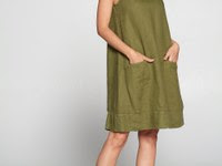 Dress Short Sleeveless 2 Pocket Olive Women's Pld2233 