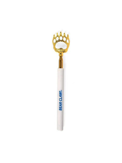 A white and gold bear claw ice pick with blue 'BEAR CLAW!' text on the handle, shown against a plain white background.