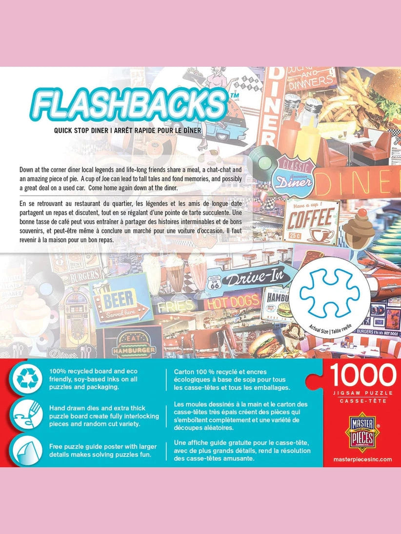 Masterpieces-Puzzle 1000 Pc  Flashbacks Quick Stop Diner 71948 