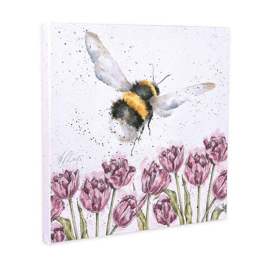 Wrendale Canvas Art CS121 Bumblebee Tulips 