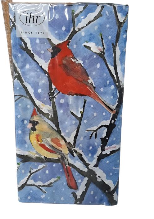 Napkins - Winter Watercolor Cardinals on Blue - 16 pk-Bf000162 