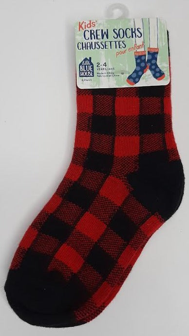 Children's Christmas Socks - Buffalom Plaid-2-4yr 