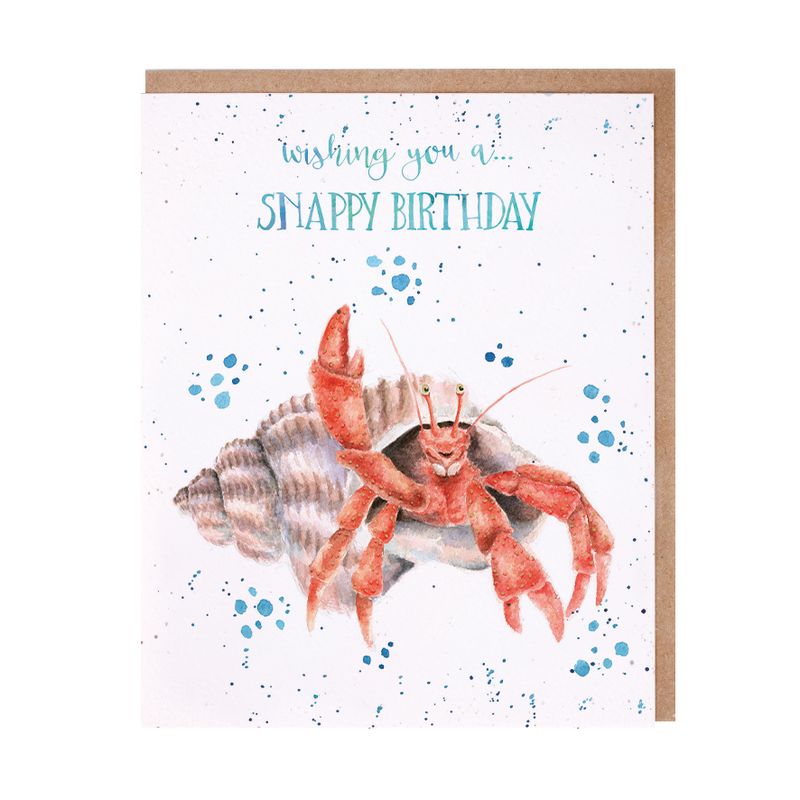 Card - AOC145 Wishing You a Snappy Birthday - Crab 