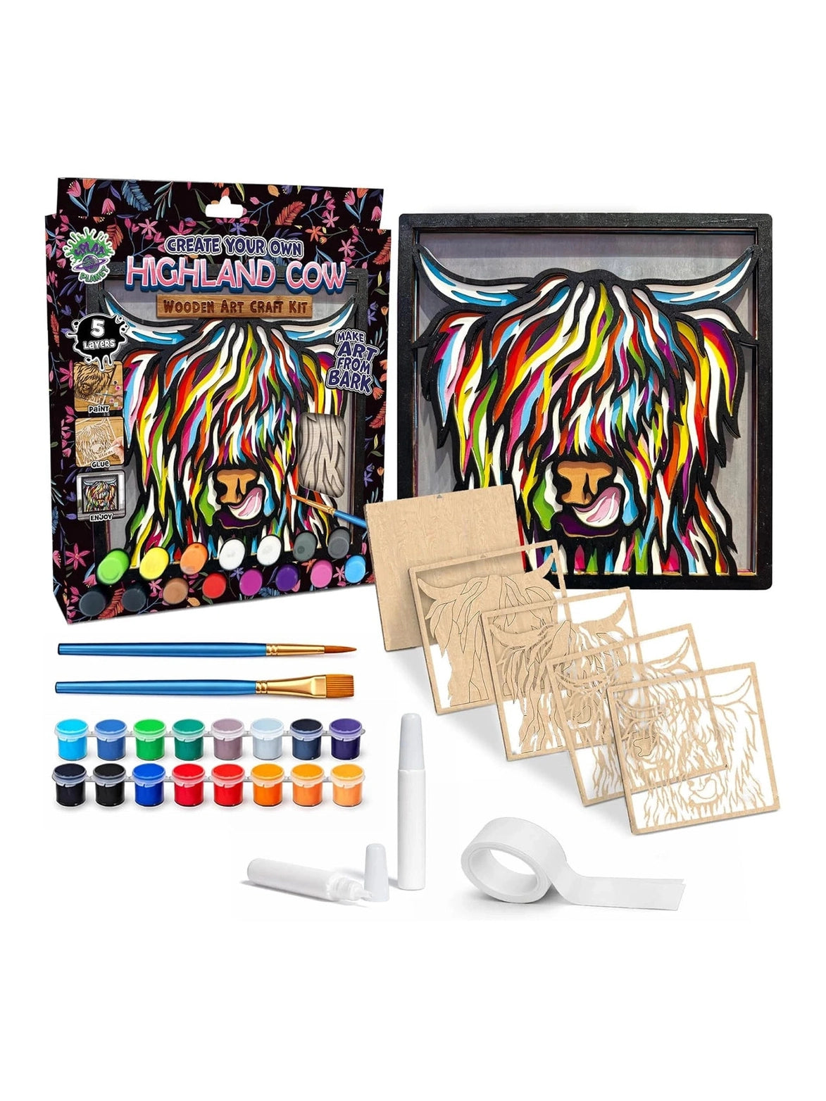 Wood Art Kit Highland Cow Wahighcow