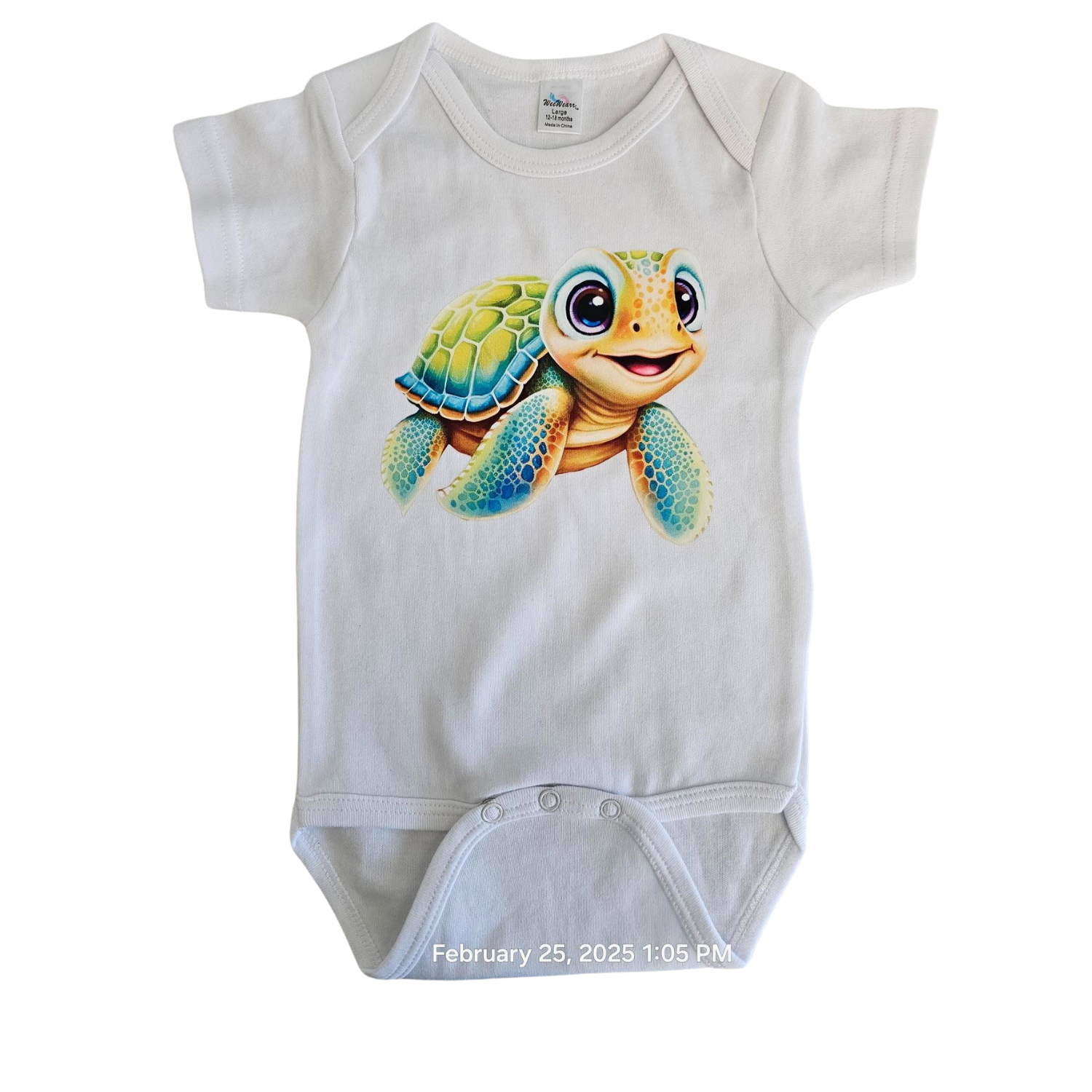 Onsie Blue/Green Sea Turtle 12 - 18 month  Decal 