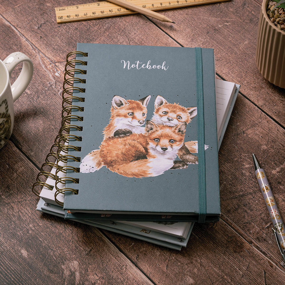 Spiral Notebook - HB026 - Fox Snug as a Cub 