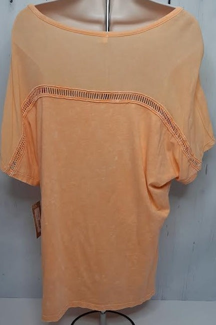 M10-1350  Watercolor-Orange -Women's-Top 