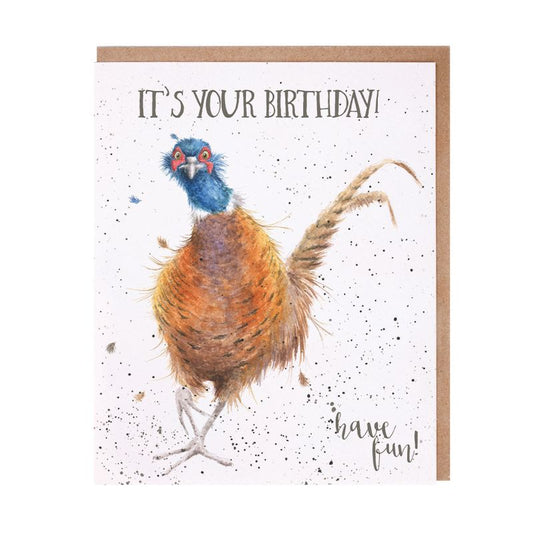 Card - AOC020 - Its your Birthday - have fun - pheasant 