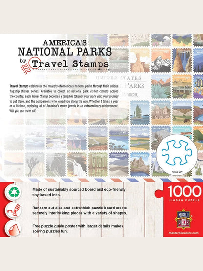 Puzzle 1000 Pc America's National Parks By Travel Stamps  72377.01 
