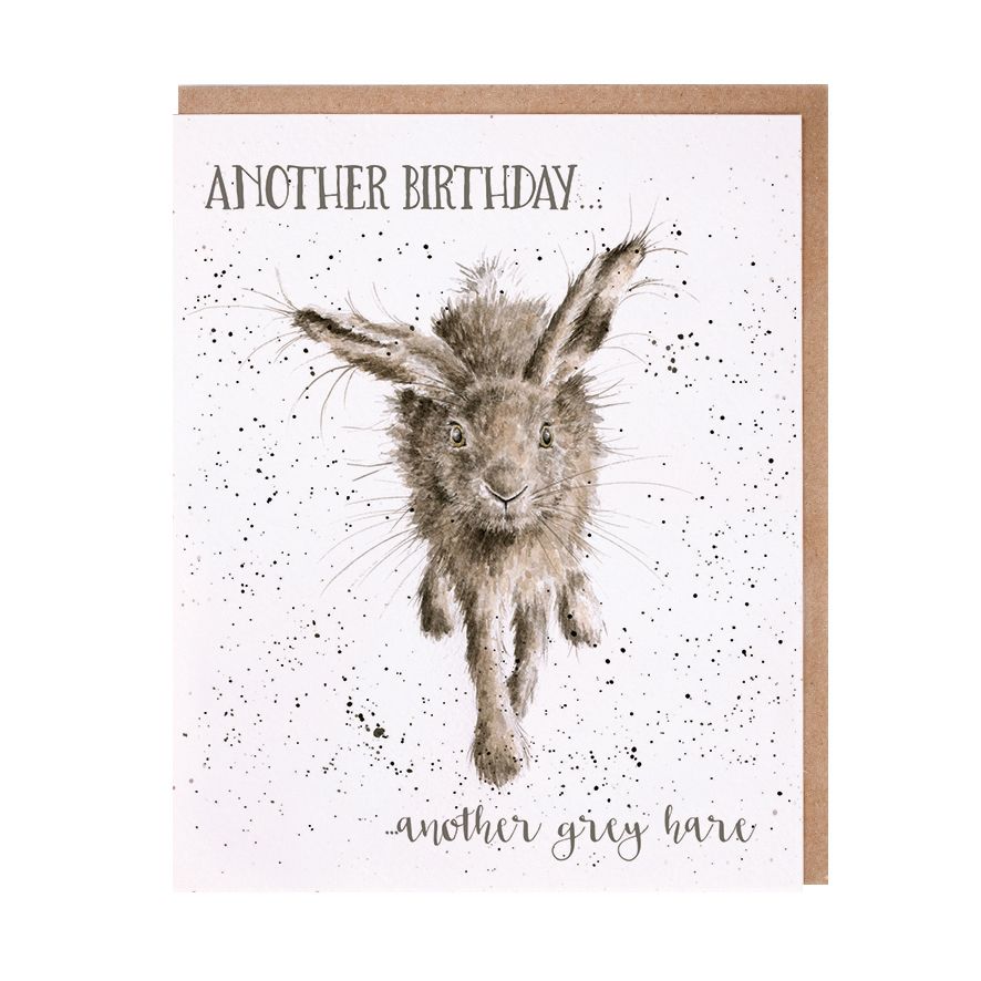 Card - AOC009   Another Birthday, Another Grey Hare - 