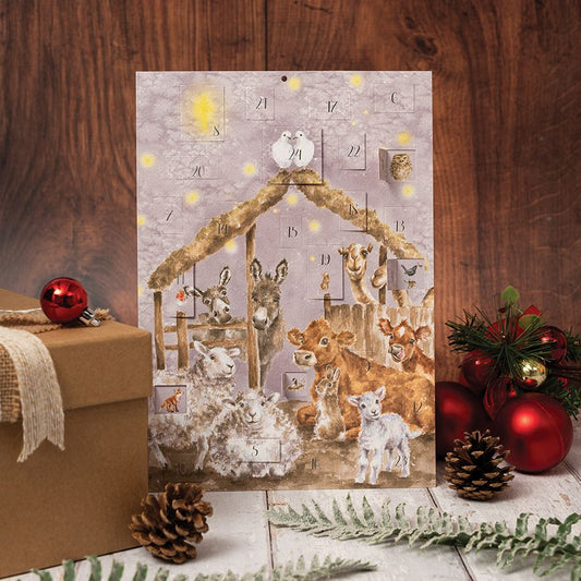 Advent Christmas Card (Large) - Away in a Manger - WADCAL003 