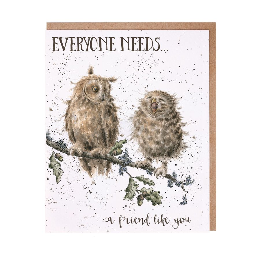Friend Card - Everyone needs a Friend like you - Owls - Blank inside 