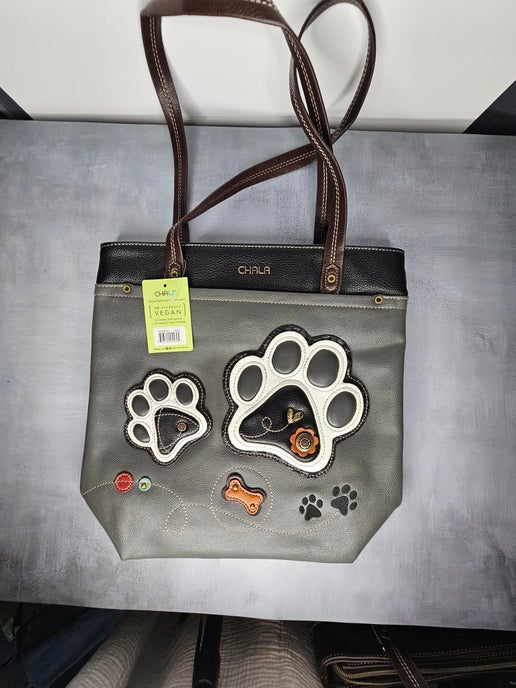 Chala Tote Bag Collection - Green Sloth or Grey Pet Paws Options 